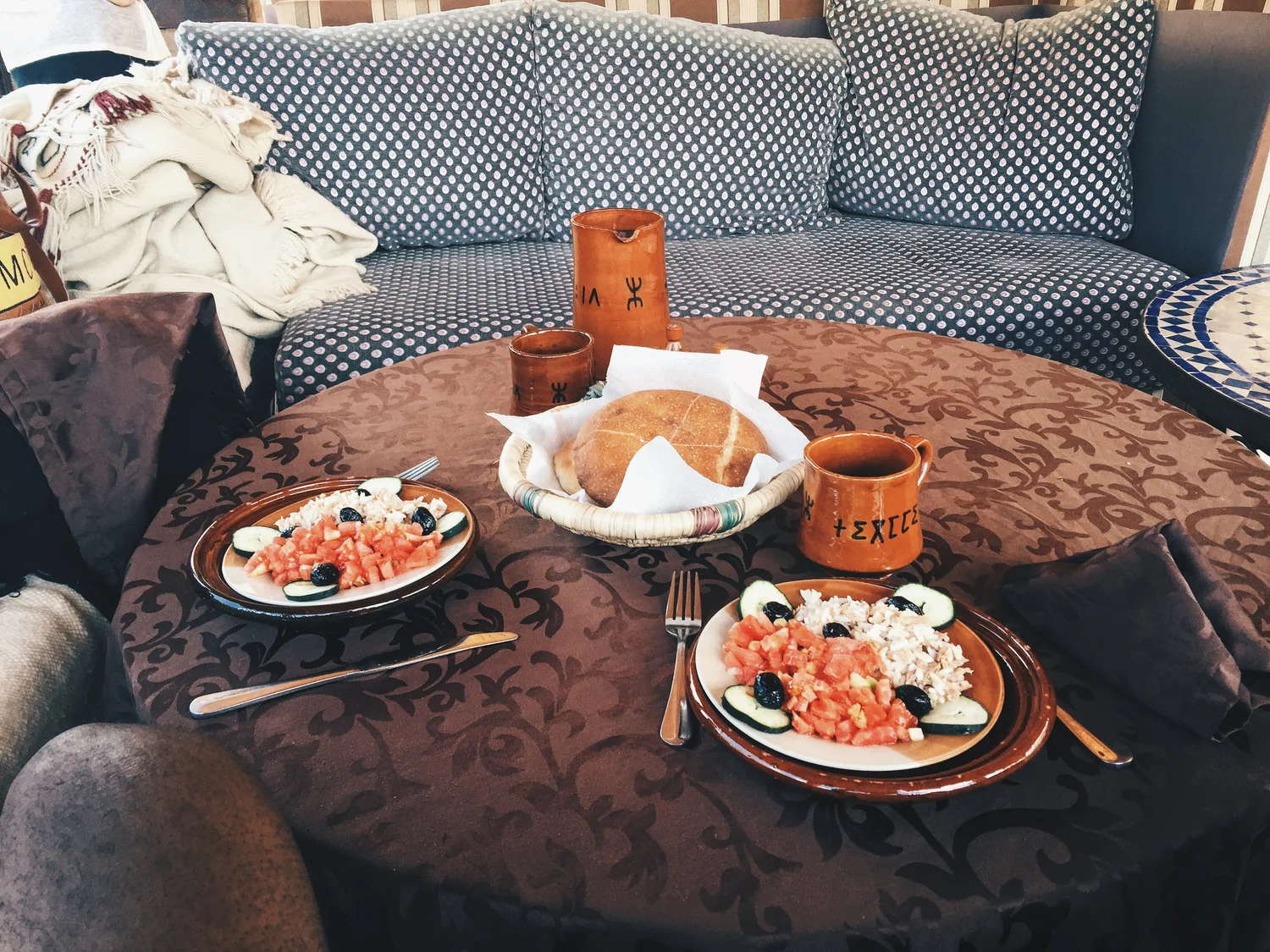 Little meal at the resort in Imlil